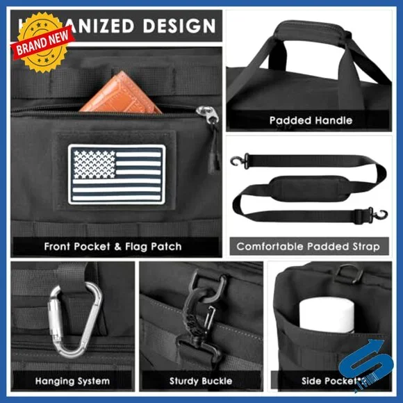 Tactical Travel Duffle Bag 22x14x9 Airline Approved with Wet Pocket